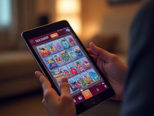 Schermata di una slot machine digitale su un tablet