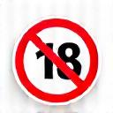 Icona stilizzata del divieto ai minori di 18 anni